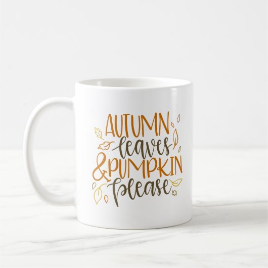Mug Feuilles d'automne et Citrouilles S'il vous plaît  (Gauche)
