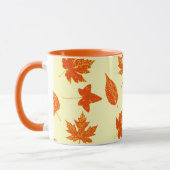 Mug Feuilles d'automne - jaune pâle et orange (Gauche)