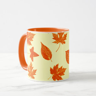 Mug Feuilles d'automne - jaune pâle et orange
