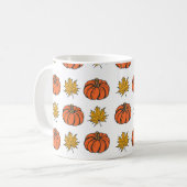 Mug Feuilles d'automne : Motif Citrouille à main (Devant gauche)
