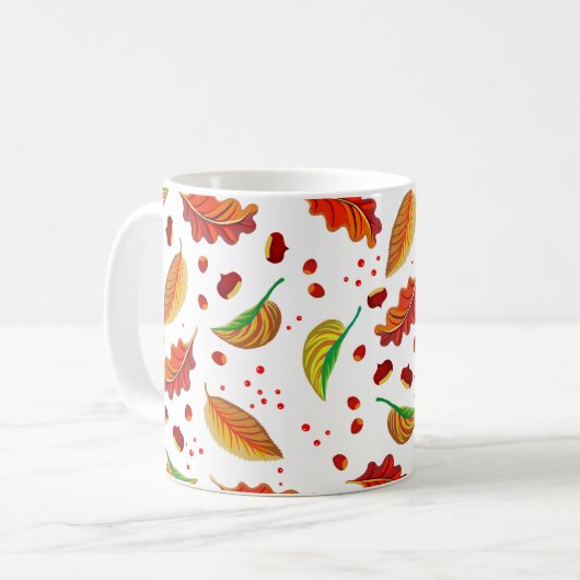 Mug Feuilles d'automne Noix châtaignes Motif Élégant a (Devant gauche)
