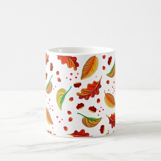 Mug Feuilles d'automne Noix châtaignes Motif Élégant a (Centre)