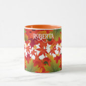 Mug Feuilles d'automne personnalisées et citrouilles (Centre)