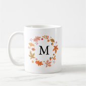 Mug Feuilles d'automne personnalisées Monogrammes (Gauche)