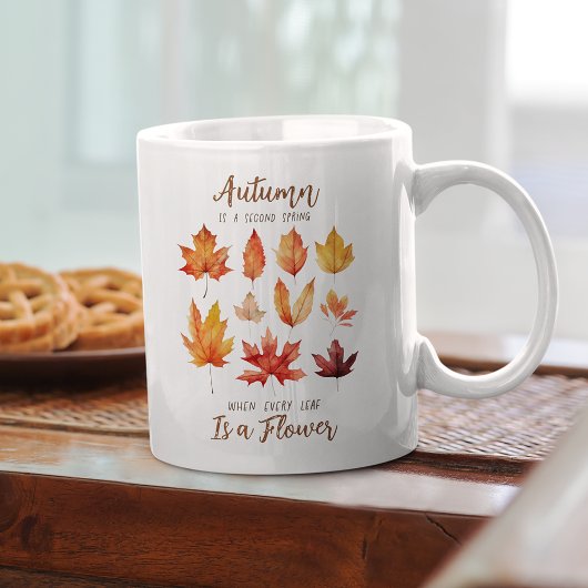 Mug Feuilles d'automne sont Fleurs Citation Cuisine