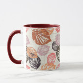 Mug Feuilles d'automne sur le beige. (Gauche)
