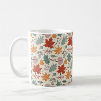 Mug Feuilles d'automne vintage et Motif Acorns
