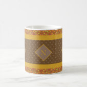 Mug Feuilles de automne modernes Monogramme Polka Brow (Centre)