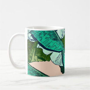 Mug Feuilles de bananes : Motif Tropical sans joint.