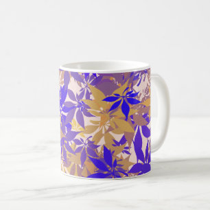 Mug Feuilles de châtaignier bleues, bronze et violette