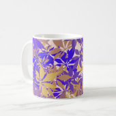 Mug Feuilles de châtaignier bleues, bronze et violette (Devant gauche)