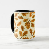 Mug Feuilles de chêne automnal sur blanc (Devant gauche)