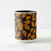 Mug Feuilles de chêne automnal sur brun foncé (Centre)