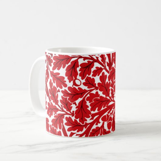 Mug Feuilles de chêne de William Morris, rouge foncé e (Devant gauche)