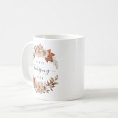 Mug Feuilles de chêne rustiques Joyeux Thanksgiving (Devant gauche)