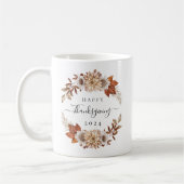 Mug Feuilles de chêne rustiques Joyeux Thanksgiving (Gauche)