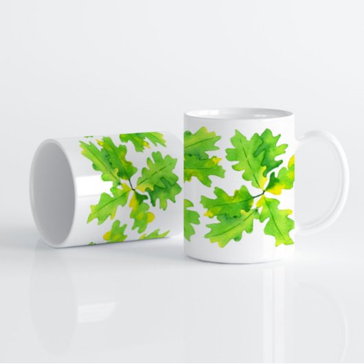Mug Feuilles de chêne vert