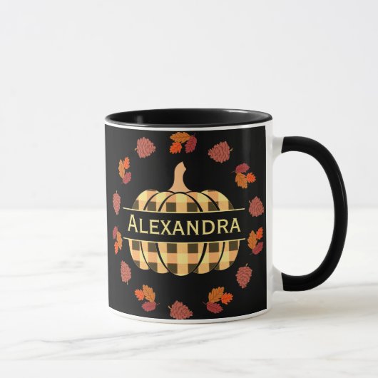 Mug Feuilles de Citrouille et de chute (Droite)