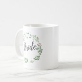 Mug Feuilles de couronne vert botanique | Mariée (Devant gauche)