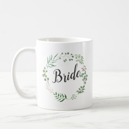 Mug Feuilles de couronne vert botanique | Mariée (Gauche)