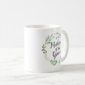 Mug Feuilles de couronne vert botanique | Mère De La S (Devant droit)
