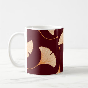 Mug Feuilles de Ginkgo biloba, motif floral transparen