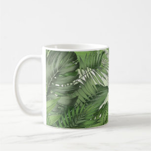 Mug Feuilles de jungle tropicale : arrière - plans flo