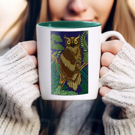 Mug Feuilles de la forêt de Owl Green