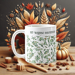 Mug Feuilles de la forêt de printemps Fleurs sauvages 