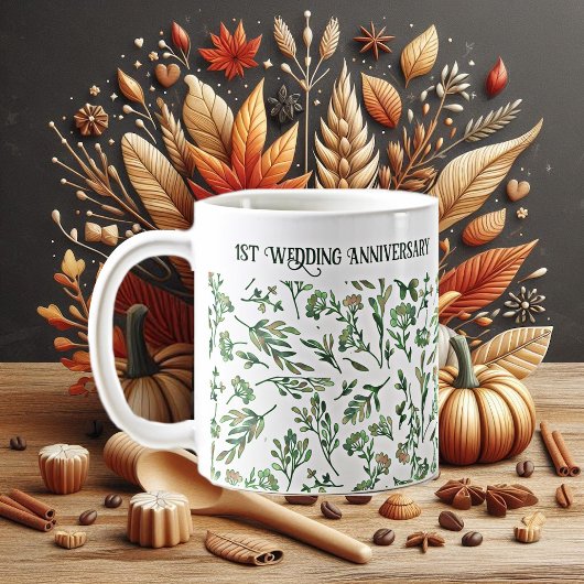 Mug Feuilles de la forêt de printemps Fleurs sauvages