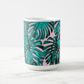 Mug Feuilles de la jungle tropicale Turquoise rose (Centre)