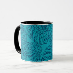 Mug Feuilles de la monstère bleue.