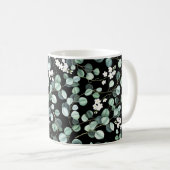 Mug Feuilles de l'Eucalyptus : Motif de fleurs blanche (Devant droit)
