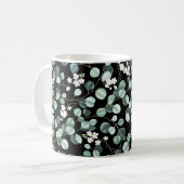 Mug Feuilles de l'Eucalyptus : Motif de fleurs blanche (Devant gauche)