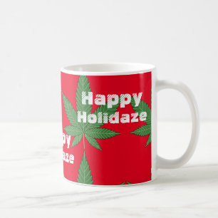 Mug Feuilles de mauvaises herbes Noël Joyeux vacances