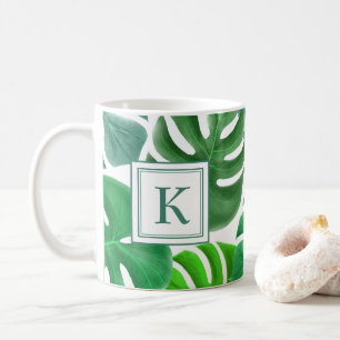 Mug Feuilles de Monstera Deliciosa Motif Jungle Monogr