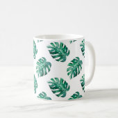 Mug Feuilles de Monstera. Motif d'illustration tropica (Devant droit)