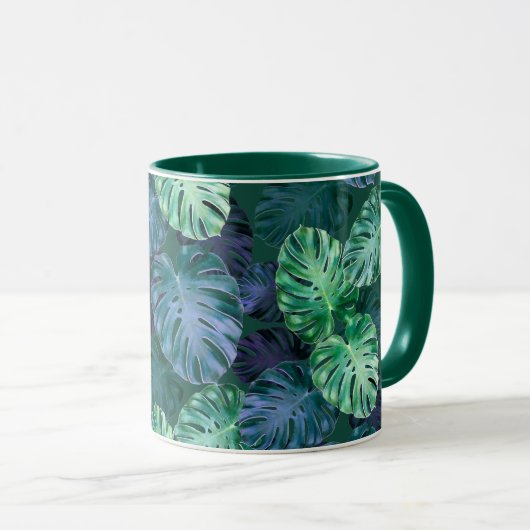 Mug Feuilles de Monstera Tropical (Devant droit)