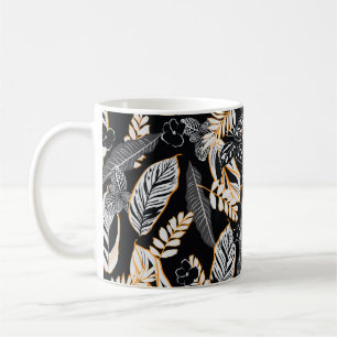 Mug Feuilles de nuit tropicaux foncé et sans feuillage