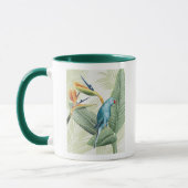 Mug Feuilles De Palme Avec Oiseau Bleu (Gauche)