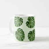 Mug Feuilles de palme, Motif tropical, Votre nom (Devant gauche)