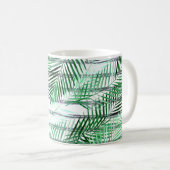 Mug Feuilles de palme sur fond rayé noir et blanc (Devant droit)