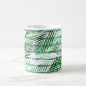 Mug Feuilles de palme sur fond rayé noir et blanc (Centre)