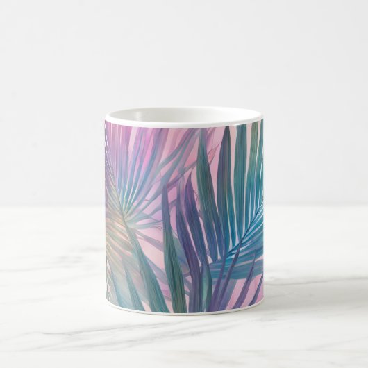 Mug Feuilles de palme tropicale rose doux (Centre)