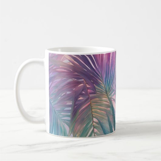 Mug Feuilles de palme tropicale rose doux (Gauche)