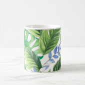 Mug Feuilles de palmier d'aquarelle, arrière - plan ex (Centre)