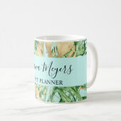Mug Feuilles de palmier or sarcelle tropical (Devant droit)