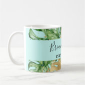 Mug Feuilles de palmier or sarcelle tropical (Gauche)