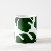 Mug Feuilles de palmier tropicales vert foncé Été chic (Centre)