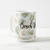 Mug Feuilles de palmier vert de Shells Beach (Devant gauche)